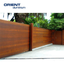 high security privacy slat wood grain aluminum fence panels for the garden